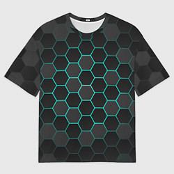 Футболка оверсайз мужская Геометрия сотовой брони, цвет: 3D-принт