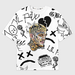 Футболка оверсайз мужская Lil Peep рэп паттерн, цвет: 3D-принт