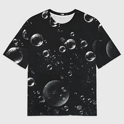 Мужская футболка оверсайз Пузыри на черном фоне