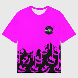 Футболка оверсайз мужская Marshmello neon nasa, цвет: 3D-принт