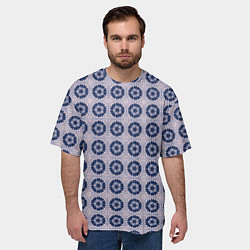 Футболка оверсайз мужская Узор синяя плитка, цвет: 3D-принт — фото 2