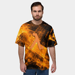 Футболка оверсайз мужская Half life abstraction, цвет: 3D-принт — фото 2