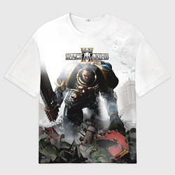 Футболка оверсайз мужская Warhammer 40000 space marine 2 poster, цвет: 3D-принт