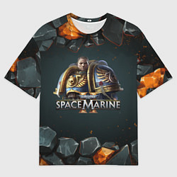 Футболка оверсайз мужская Captain Titus Warhammer 40000 space marine 2, цвет: 3D-принт