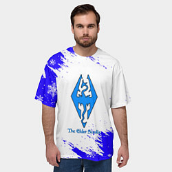 Футболка оверсайз мужская Скайрим зима, цвет: 3D-принт — фото 2