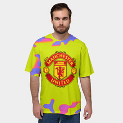 Футболка оверсайз мужская Манчестер Юнайтед камуфляж, цвет: 3D-принт — фото 2