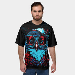 Футболка оверсайз мужская Умная совушка, цвет: 3D-принт — фото 2