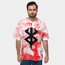 Футболка оверсайз мужская Берсерк лого в огне, цвет: 3D-принт — фото 2