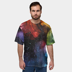 Футболка оверсайз мужская Акварельная цветная абстракция, цвет: 3D-принт — фото 2