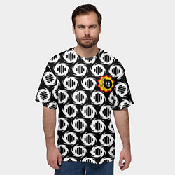 Футболка оверсайз мужская Serious Sam logo pattern, цвет: 3D-принт — фото 2