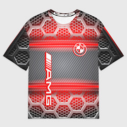 Мужская футболка оверсайз BMW текстура мотор