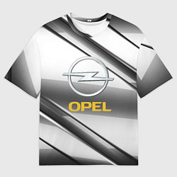 Футболка оверсайз мужская Opel стальная геометрия, цвет: 3D-принт