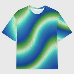 Мужская футболка оверсайз Морская волна арт