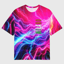 Футболка оверсайз мужская Milano - neon abstraction, цвет: 3D-принт