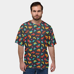 Футболка оверсайз мужская Цветные детали мозаики, цвет: 3D-принт — фото 2