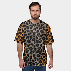 Футболка оверсайз мужская Шерстка леопарда, цвет: 3D-принт — фото 2