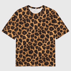 Футболка оверсайз мужская Гладкая шерстка леопарда, цвет: 3D-принт