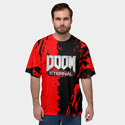 Футболка оверсайз мужская Doom eternal краски, цвет: 3D-принт — фото 2
