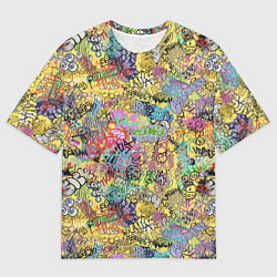 Футболка оверсайз мужская Граффити на стене, цвет: 3D-принт