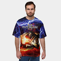 Футболка оверсайз мужская Warhammer 40000 space marine 2, цвет: 3D-принт — фото 2