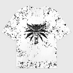 Футболка оверсайз мужская Ведьмак краски лого, цвет: 3D-принт