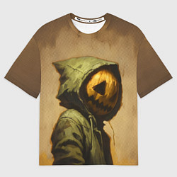 Футболка оверсайз мужская Тыквенный Джек в болотном худи, цвет: 3D-принт