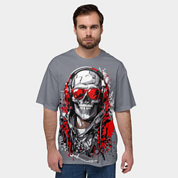 Футболка оверсайз мужская Череп абстракция, цвет: 3D-принт — фото 2
