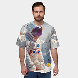 Футболка оверсайз мужская Космонавт на фантастической планете, цвет: 3D-принт — фото 2