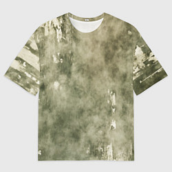 Футболка оверсайз мужская Текстура гранж хаки, цвет: 3D-принт