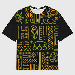 Футболка оверсайз мужская Абстрактный этнический орнамент, цвет: 3D-принт