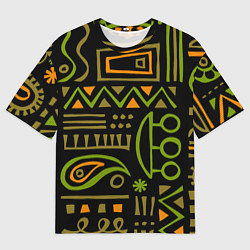 Футболка оверсайз мужская Abstract ethnic theme, цвет: 3D-принт