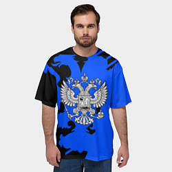 Футболка оверсайз мужская Россия герб патриот, цвет: 3D-принт — фото 2