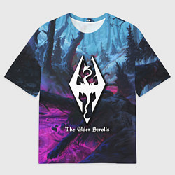 Футболка оверсайз мужская Skyrim game steel, цвет: 3D-принт