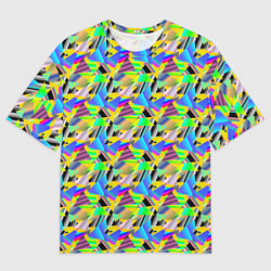 Футболка оверсайз мужская Треугольники голографический эффект - паттерн, цвет: 3D-принт