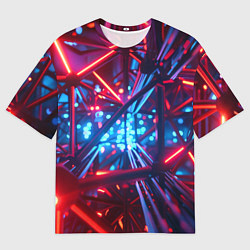 Футболка оверсайз мужская Неоновые трубки, цвет: 3D-принт