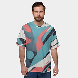 Футболка оверсайз мужская Граффити в пастельных тонах абстракция, цвет: 3D-принт — фото 2