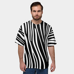 Футболка оверсайз мужская Полоски зебры, цвет: 3D-принт — фото 2