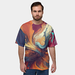 Футболка оверсайз мужская Акриловая абстракция в стиле Vallejo, цвет: 3D-принт — фото 2