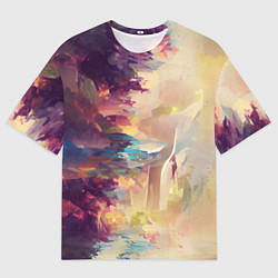 Футболка оверсайз мужская Слияние цветов, цвет: 3D-принт