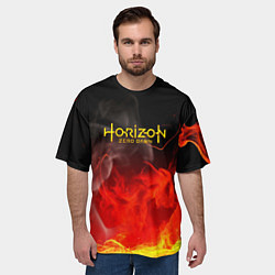 Футболка оверсайз мужская Horizon: Zero Dawn fire, цвет: 3D-принт — фото 2