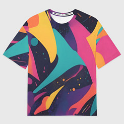 Футболка оверсайз мужская Космос яркая абстракция, цвет: 3D-принт