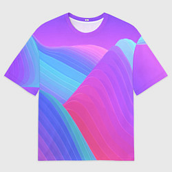 Футболка оверсайз мужская Неоновая геометрия полосы, цвет: 3D-принт