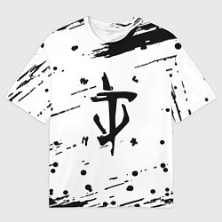 Футболка оверсайз мужская Doom краски текстура, цвет: 3D-принт