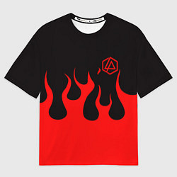 Футболка оверсайз мужская Linkin park logo fire, цвет: 3D-принт