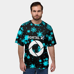 Футболка оверсайз мужская Portal winter, цвет: 3D-принт — фото 2