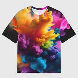 Футболка оверсайз мужская Взрыв разноцветных облаков, цвет: 3D-принт