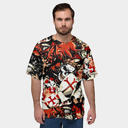 Футболка оверсайз мужская Рыцари тамплиеры цербер и грифон, цвет: 3D-принт — фото 2
