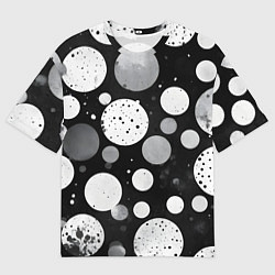 Футболка оверсайз мужская Круги на темном фоне, цвет: 3D-принт