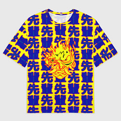 Футболка оверсайз мужская Samurai logo patten japan, цвет: 3D-принт