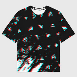 Футболка оверсайз мужская Linkin park glitch patern, цвет: 3D-принт